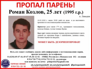 В Приморском крае СКР разыскивает пропавшего молодого человека
